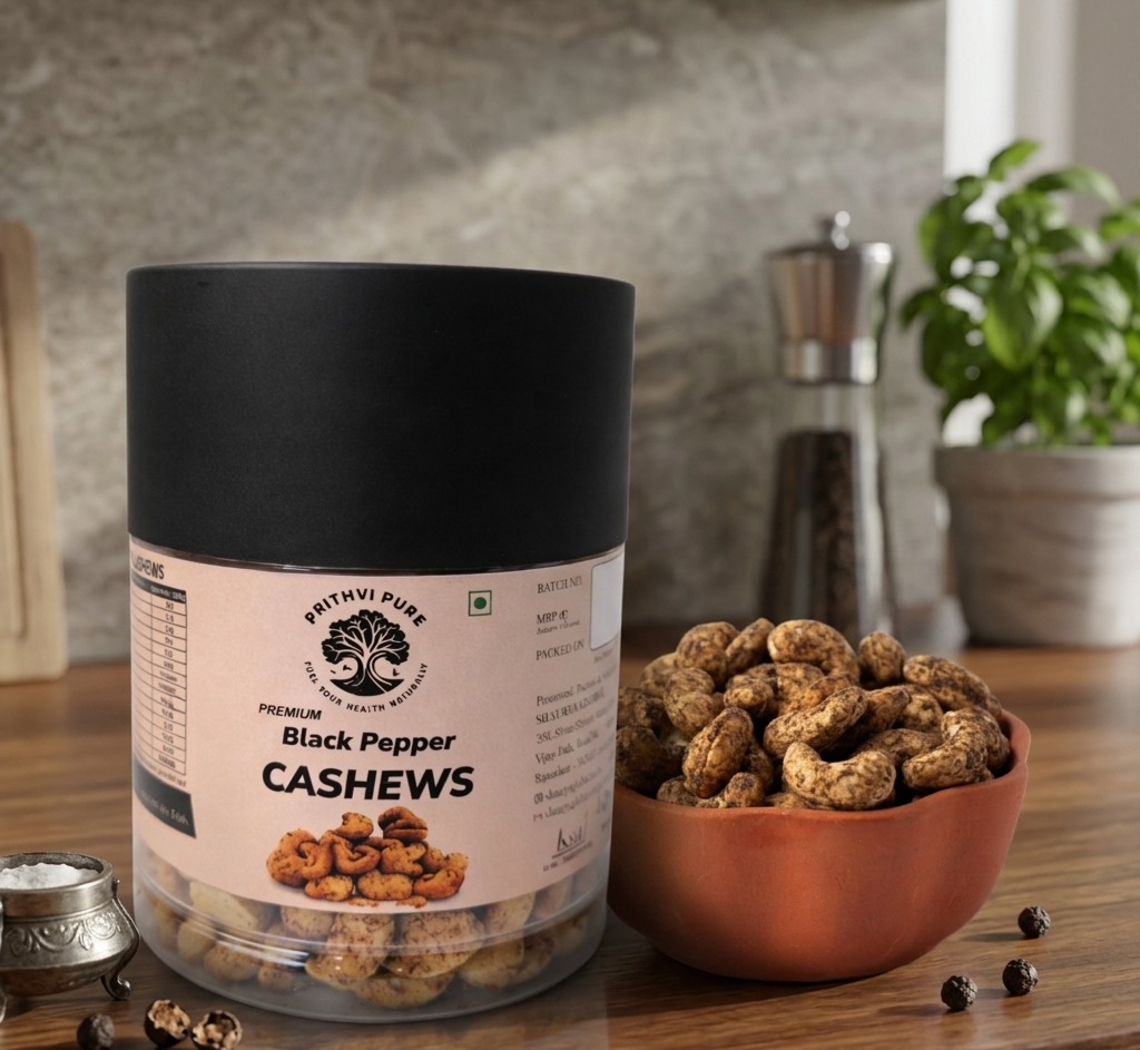 Black Pepper Cashew Nuts 350gm | Premium Whole Cashews Coated with Bold Pepper Flavor | Crunchy Spiced Snack | - Image 2