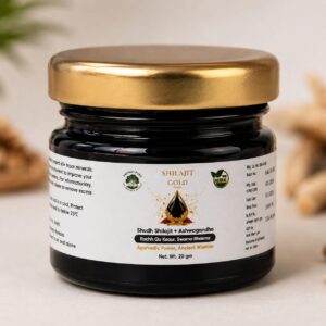 Premium Shilajit Gold Resin Blend with Ashwagandha & Swarna Bhasma | Daily Strength & Stamina Support